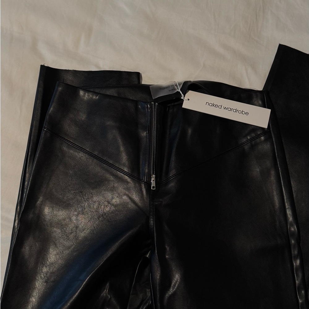 Naked Wardrobe Black Faux Leather Pants